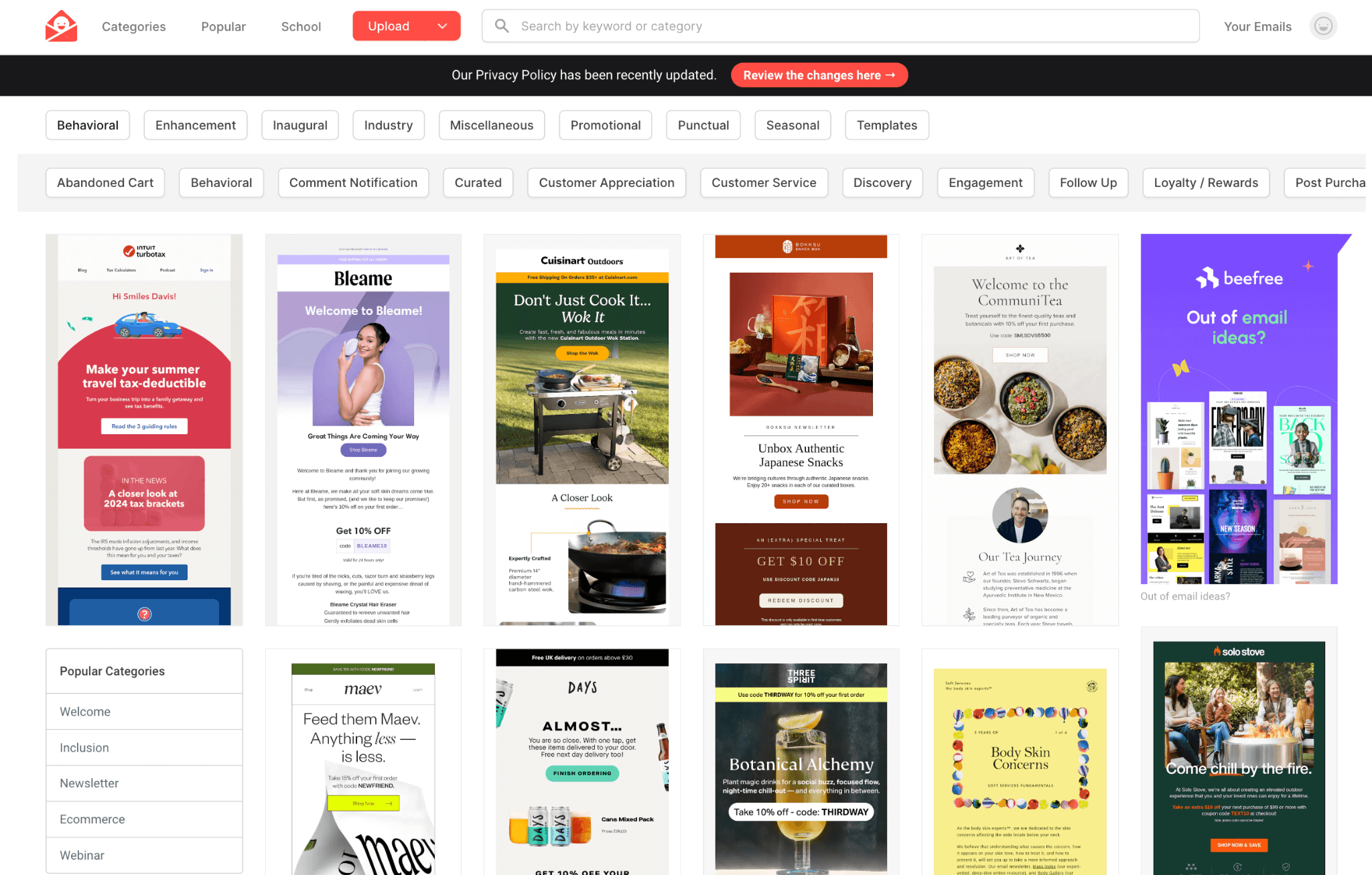 Really Good Emails homepage - marketing inspiration 
