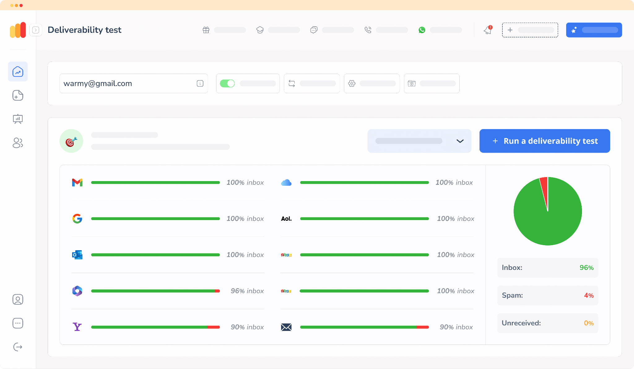 warmy email deliverability tool