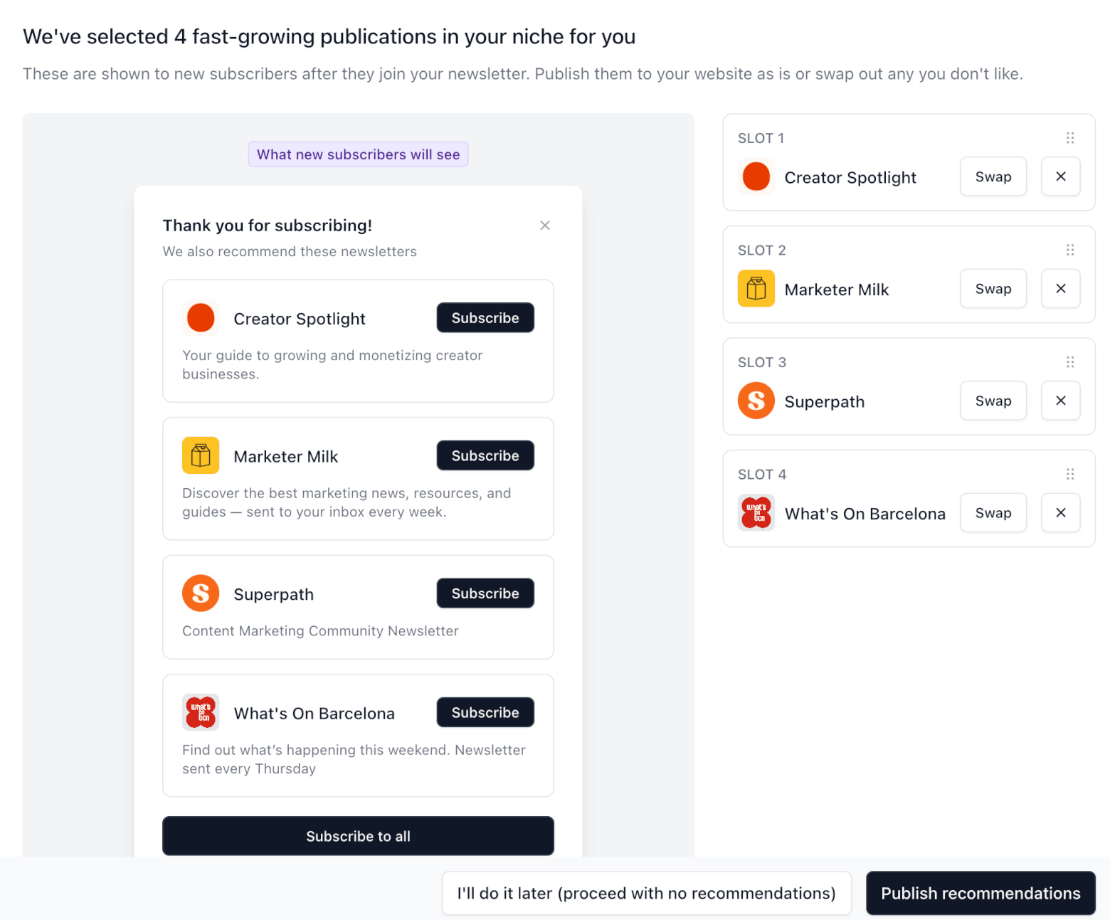 beehiiv recommendation network