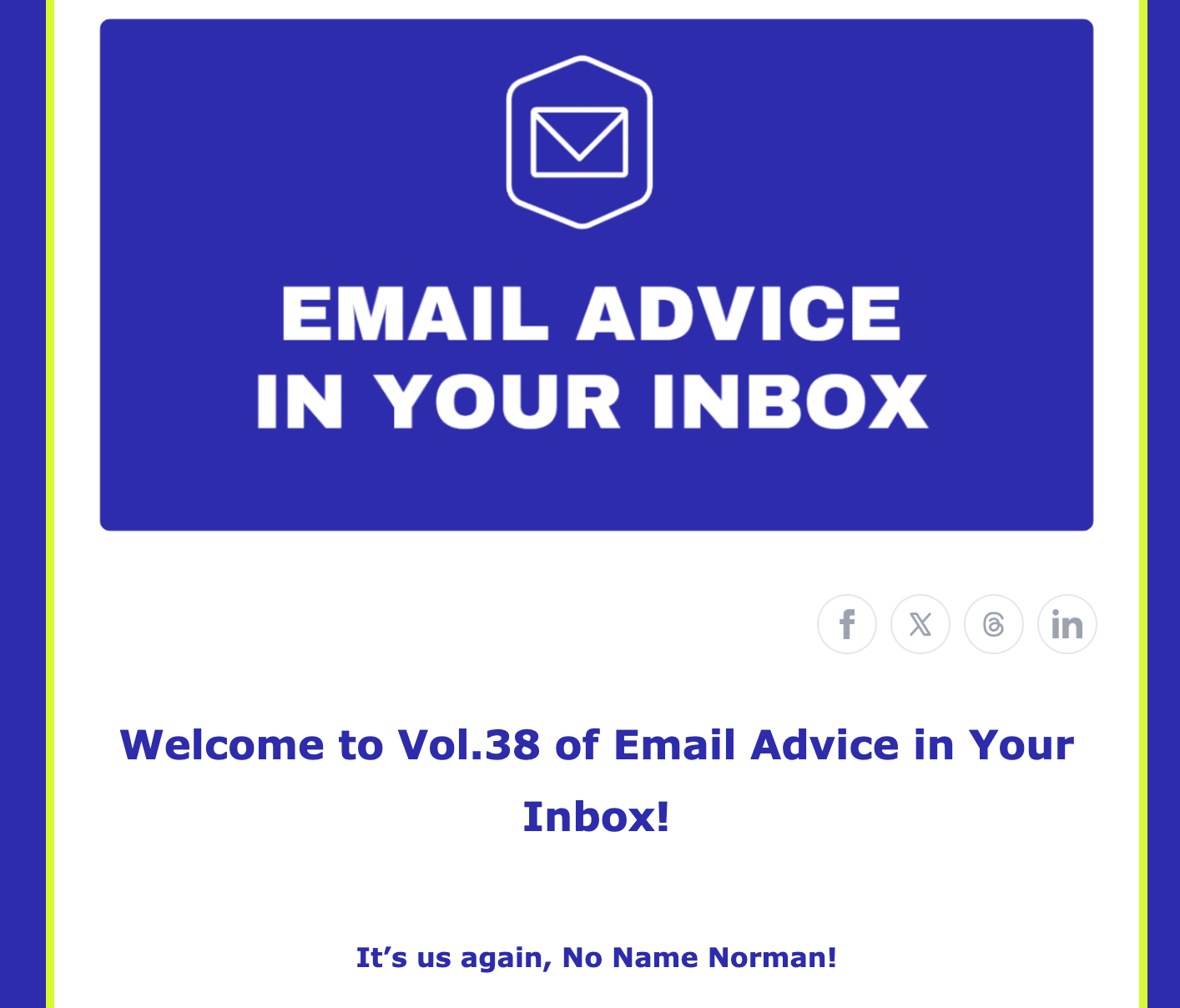 email advice in your inbox