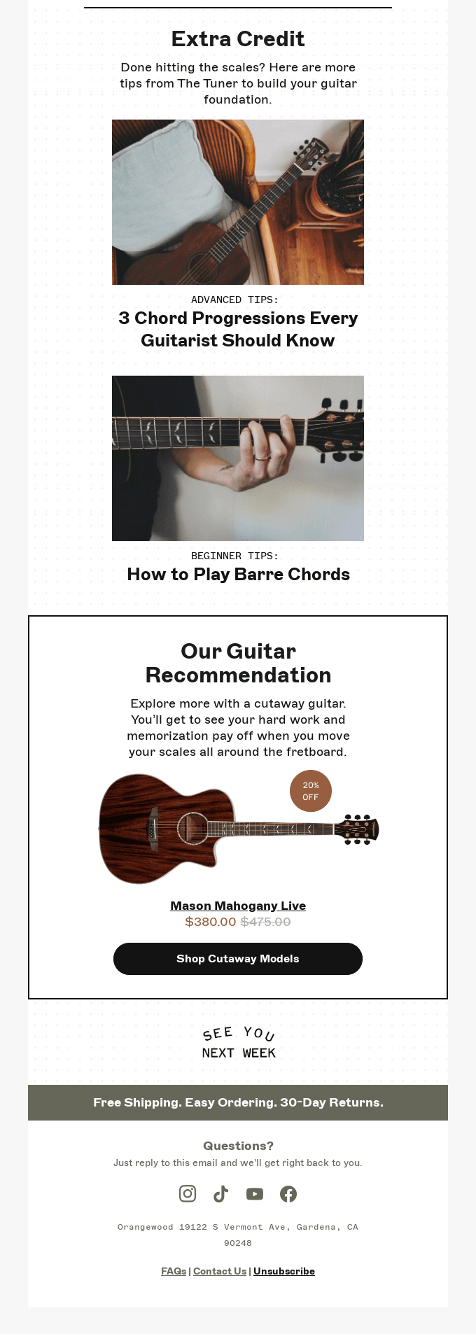 guitar educational email 