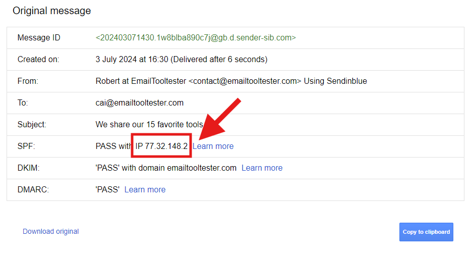 Gmail IP address