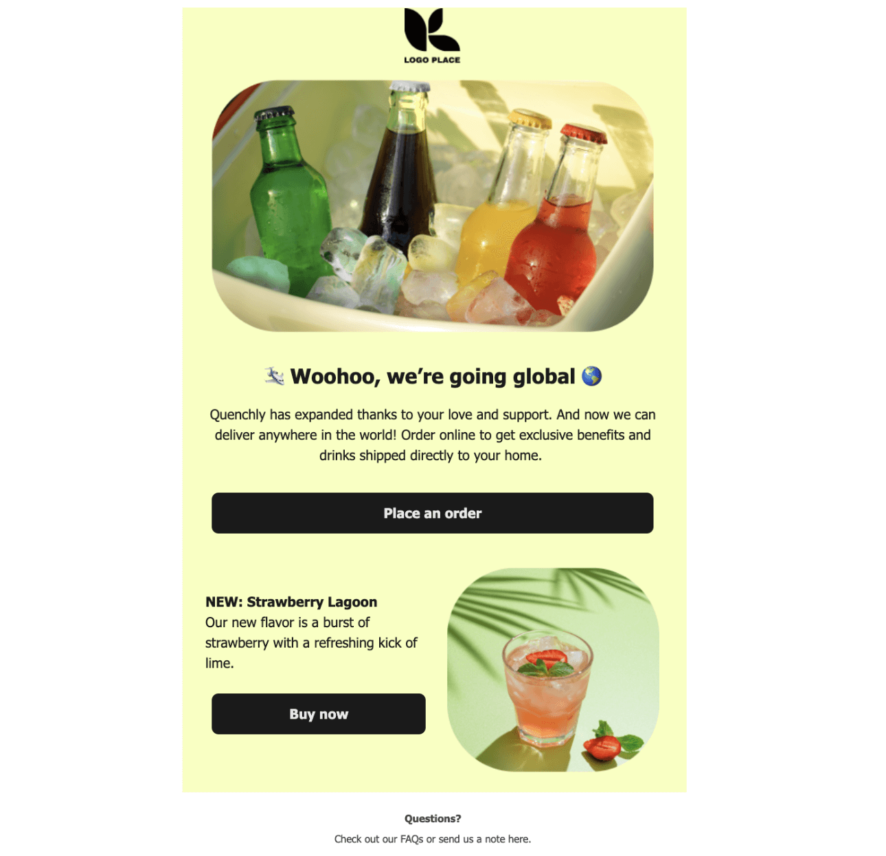 Klaviyo announcement email template