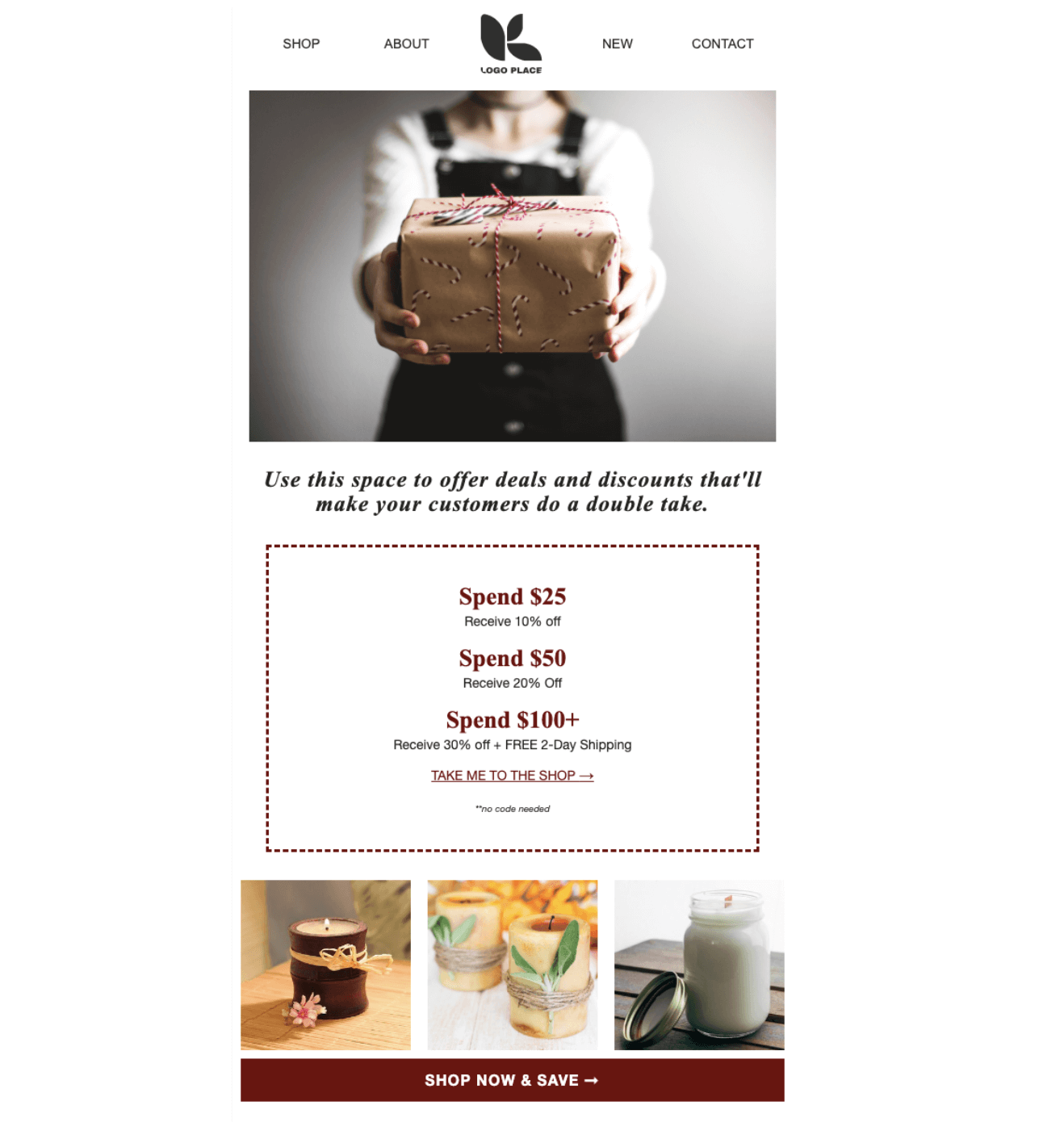 Klaviyo Christmas sale email template