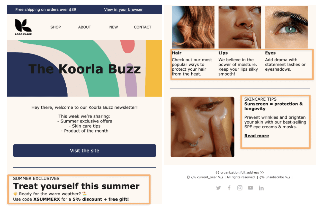 Klaviyo newsletter email template
