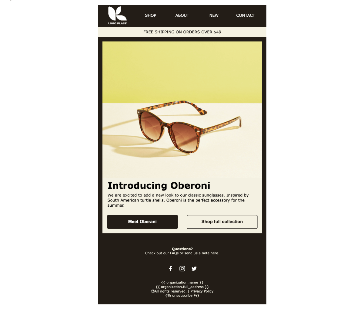 Klaviyo product drop email template 