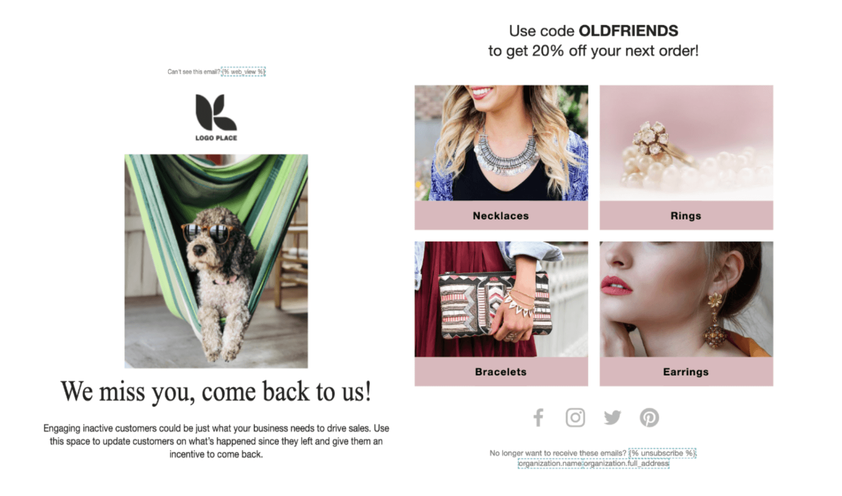 Klaviyo re-engagement email template