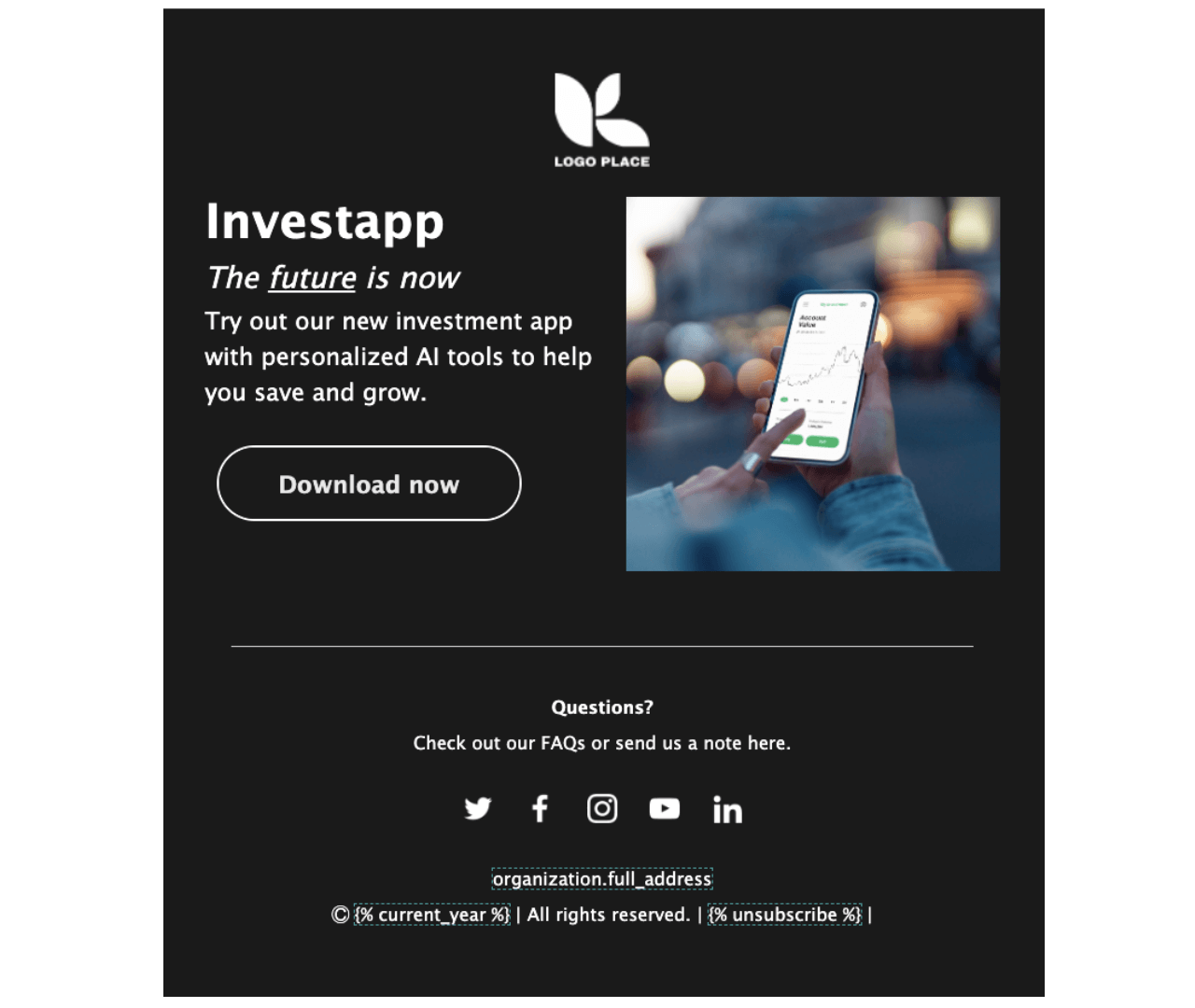 Klaviyo SaaS email template