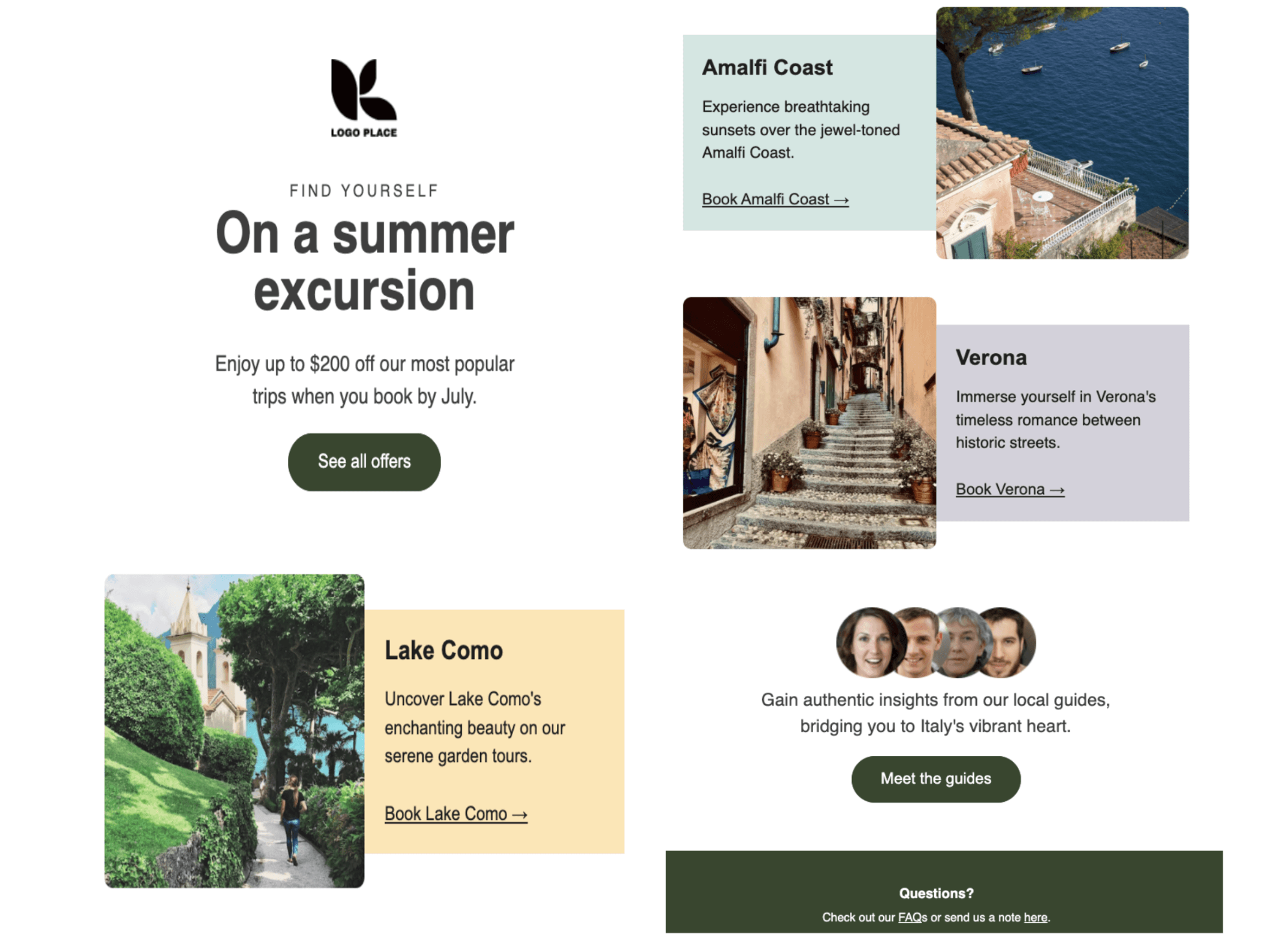 Klaviyo travel email template