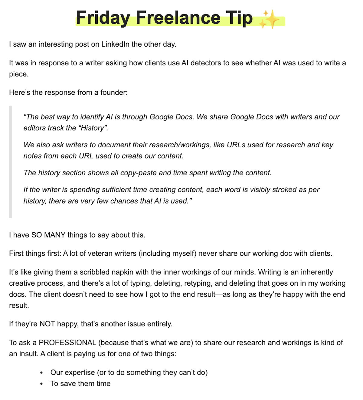 lizzie davey newsletter example