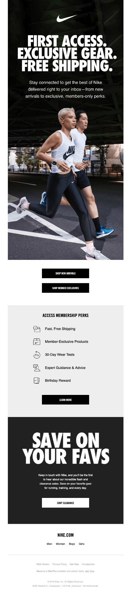 Nike exclusive email 