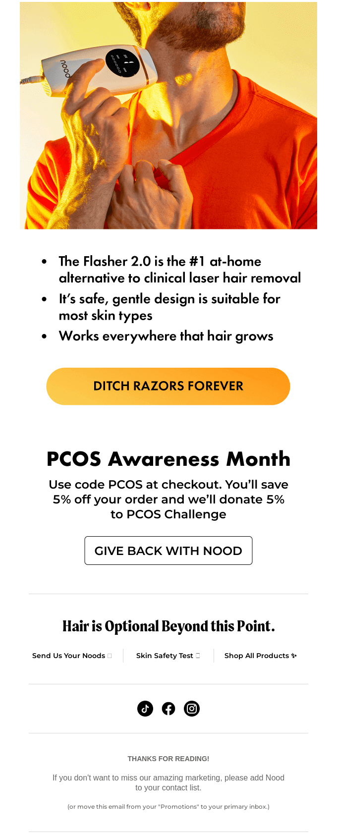 Nood razor storytelling email 