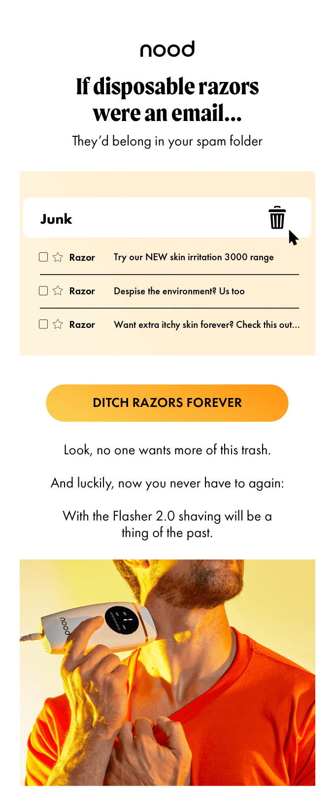 Nood razor storytelling email 