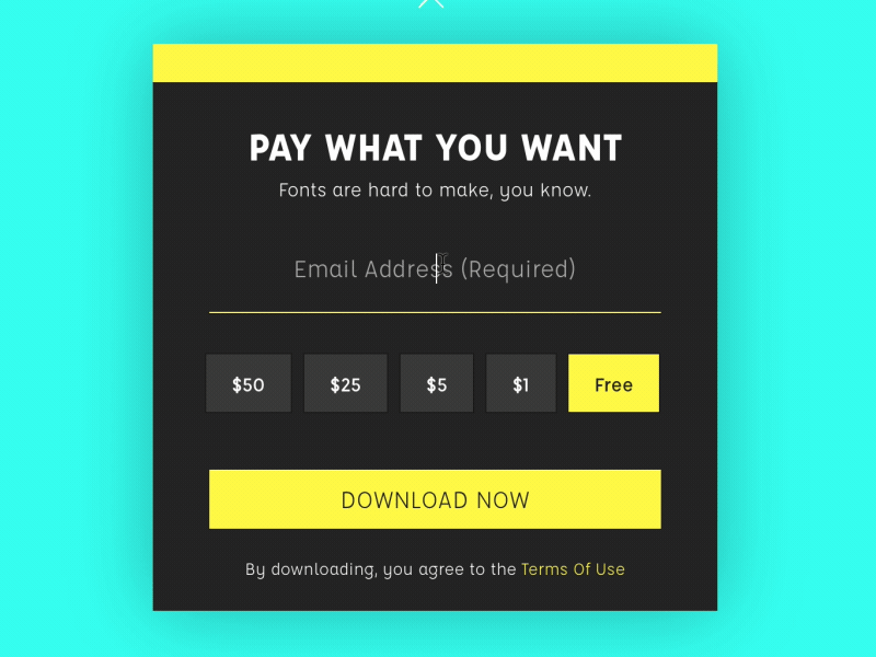 pay-what-you-want form