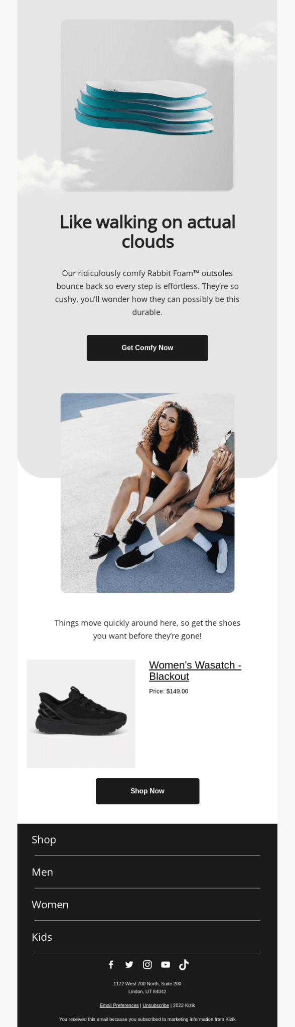 shoes abandoned cart email