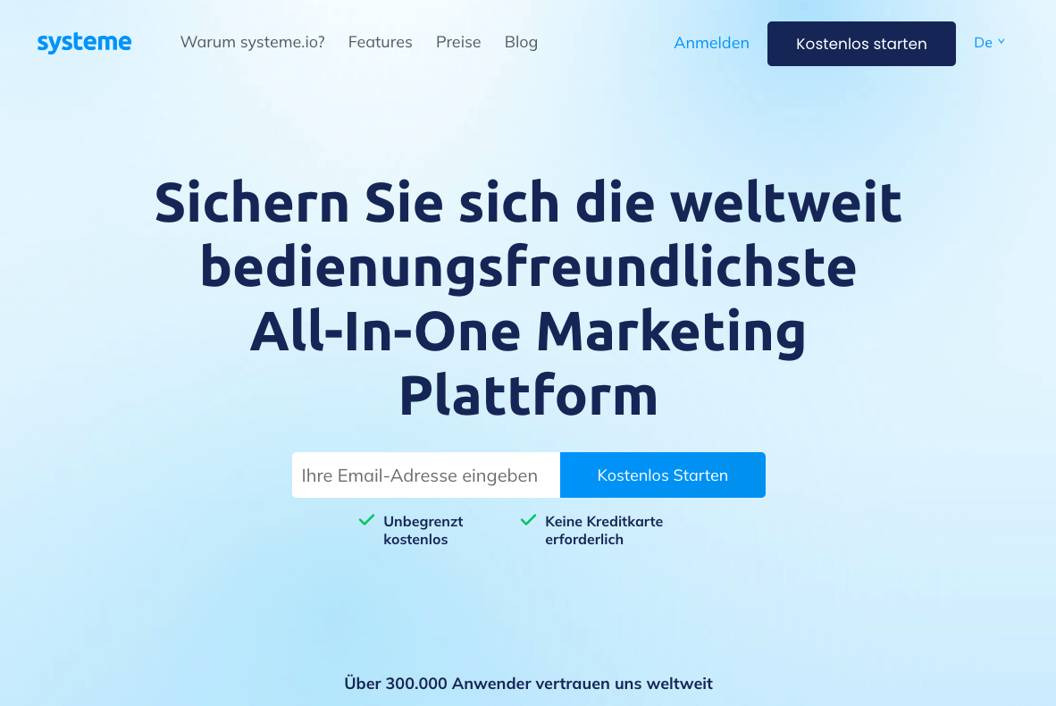 systeme.io homepage