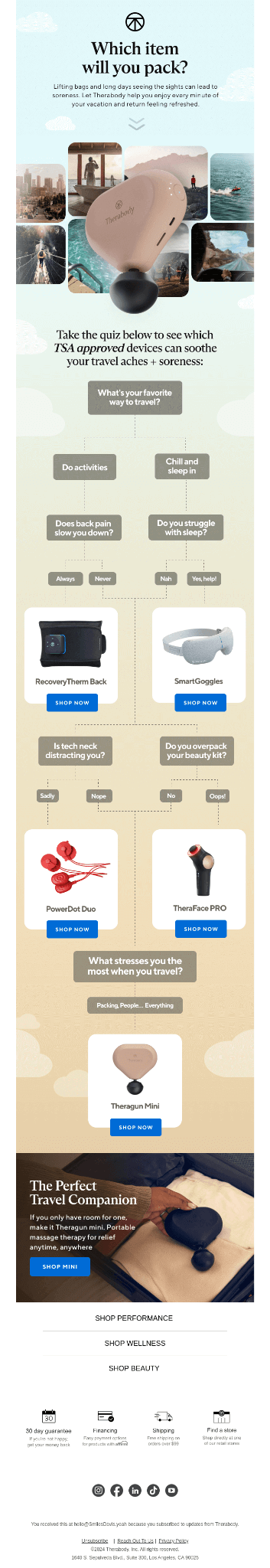 travel gamified email 