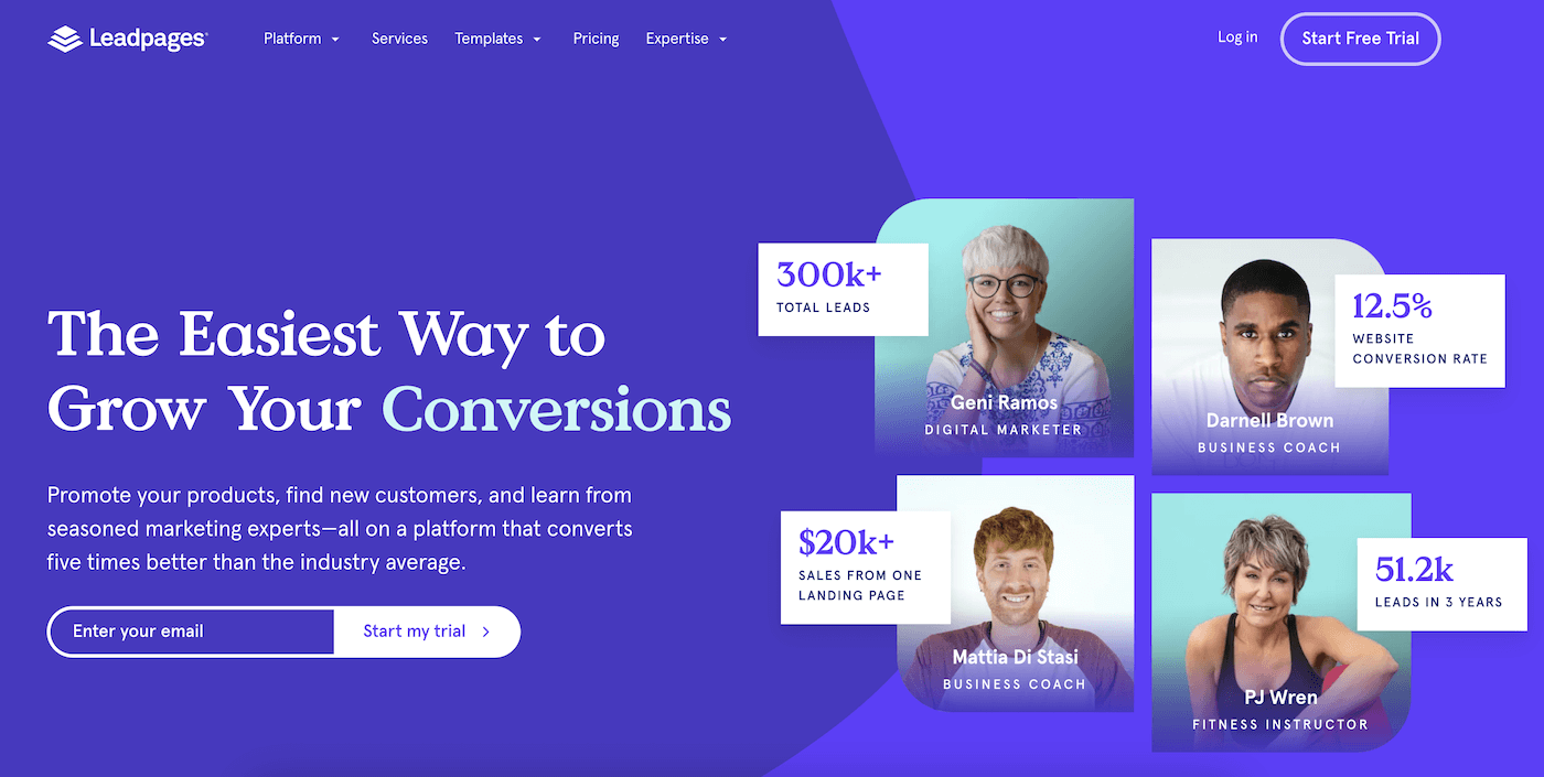 leadpages homepage