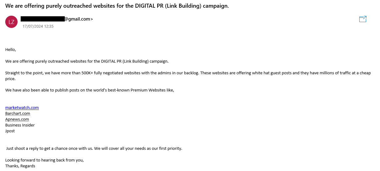 bad cold email example 1 