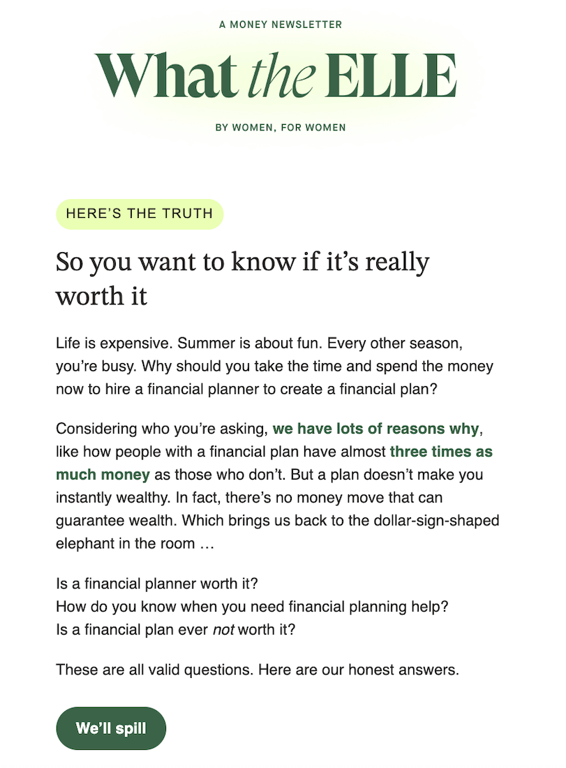 ellevest newsletter