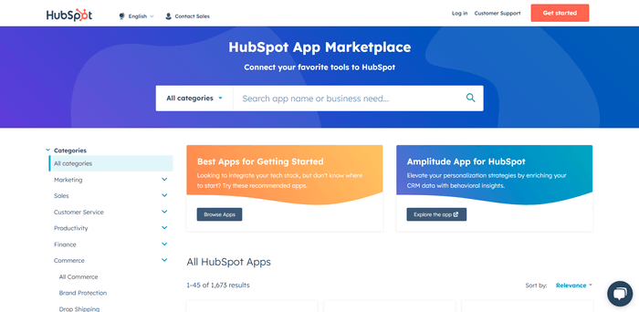 HubSpot app marketplace