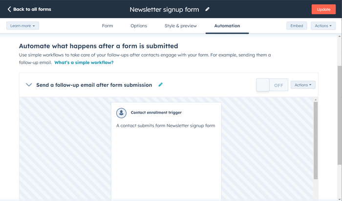 HubSpot email automation