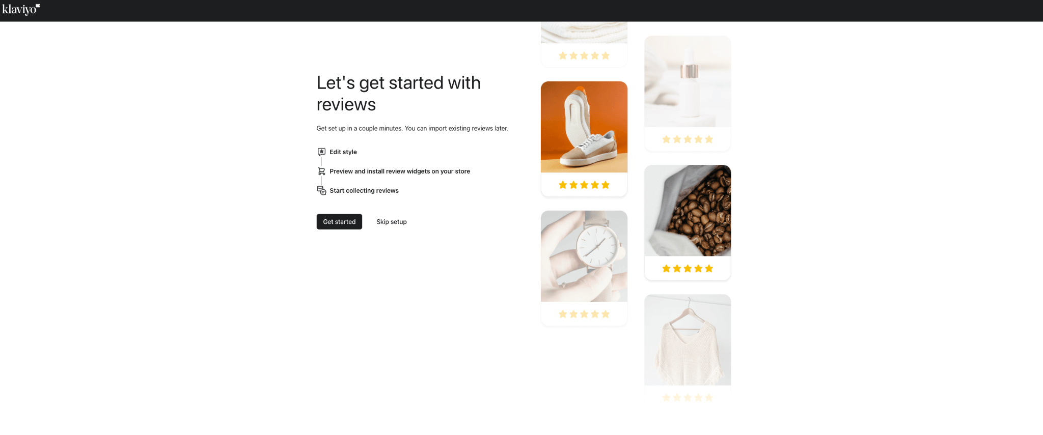 klaviyo product reviews