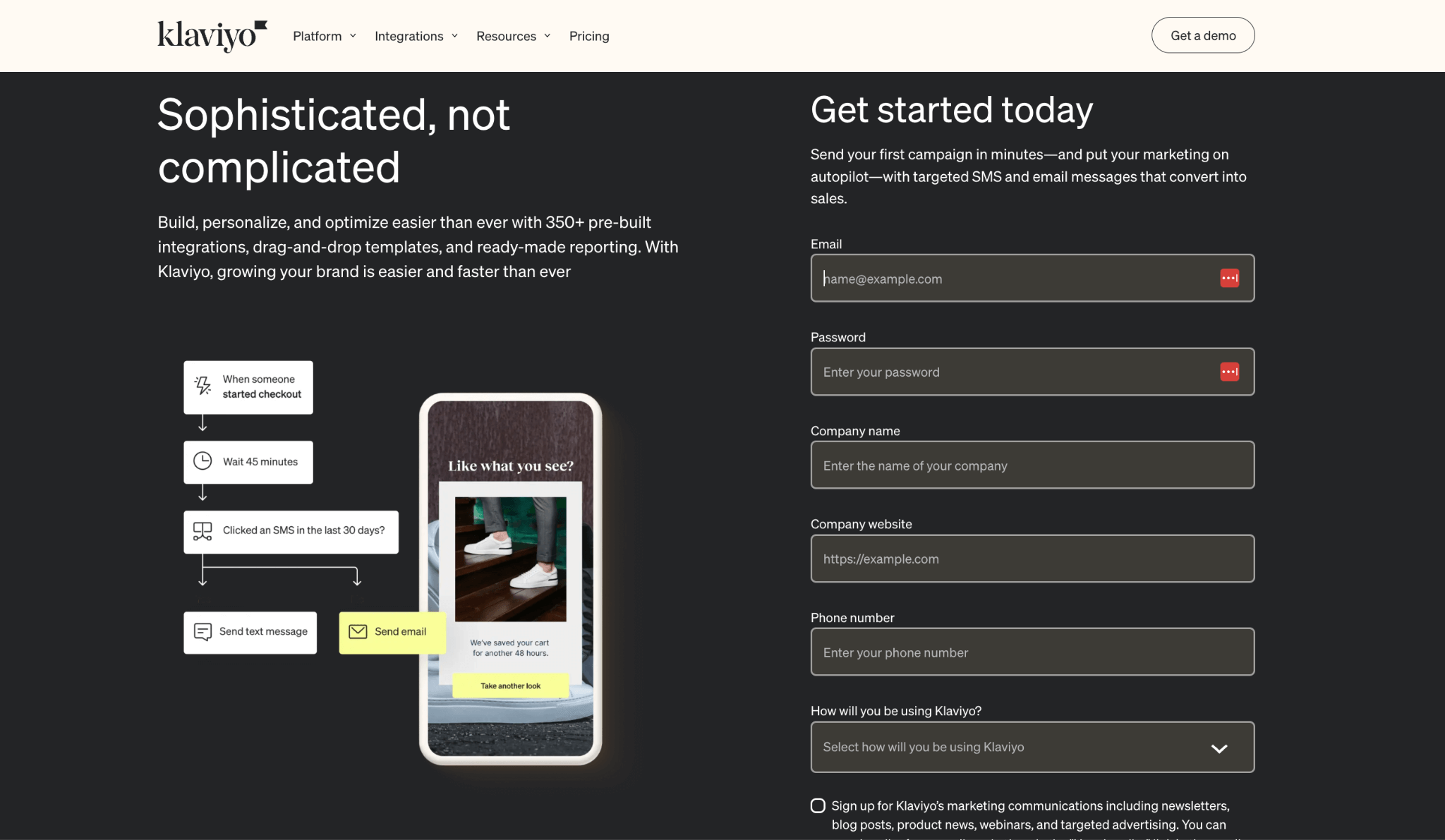 klaviyo signup form 