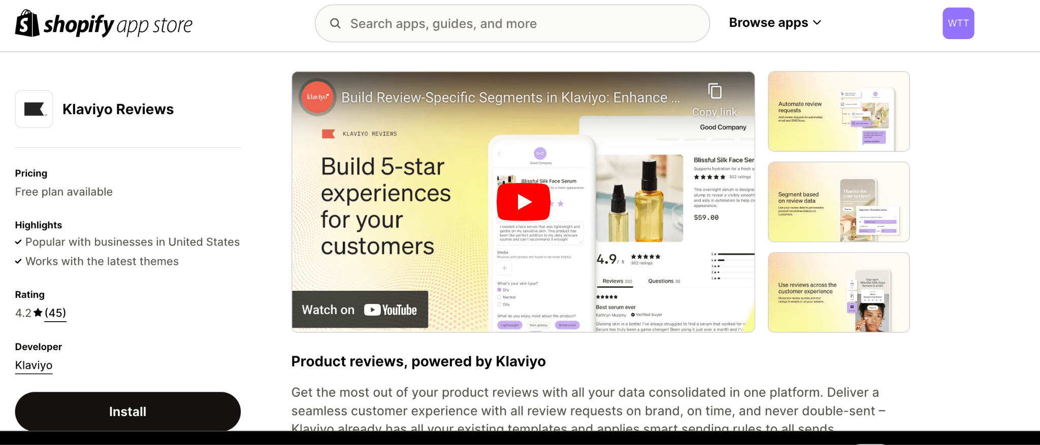 shopify app store klaviyo
