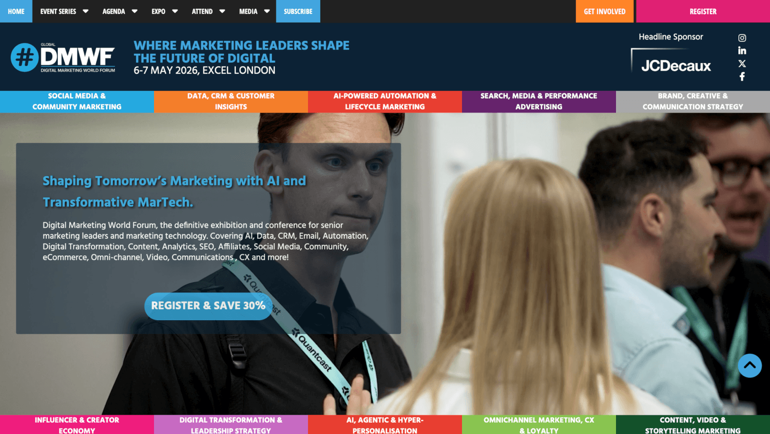 Digital Marketing World Forum homepage