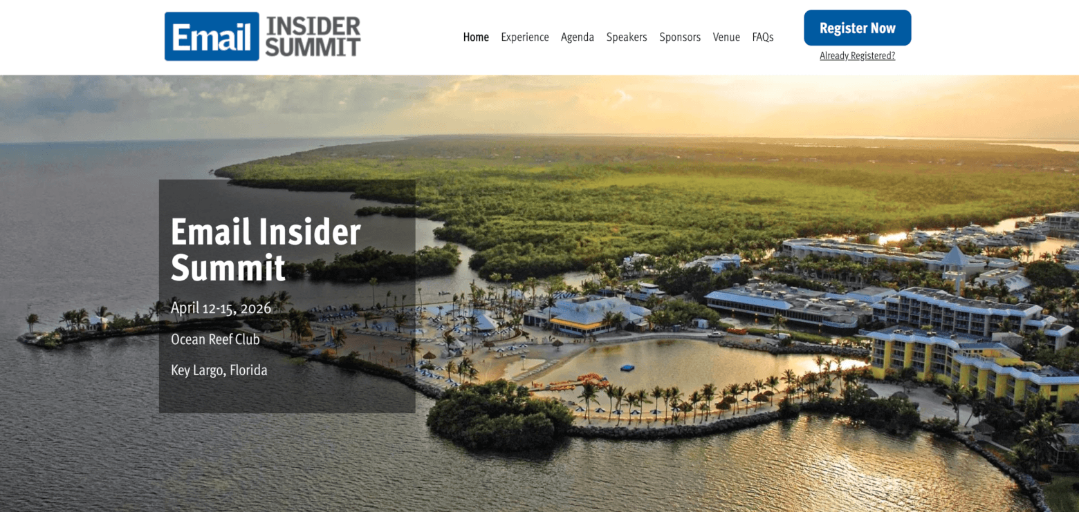 Email Insider Summit homepage