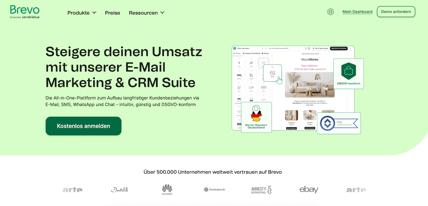 brevo homepage