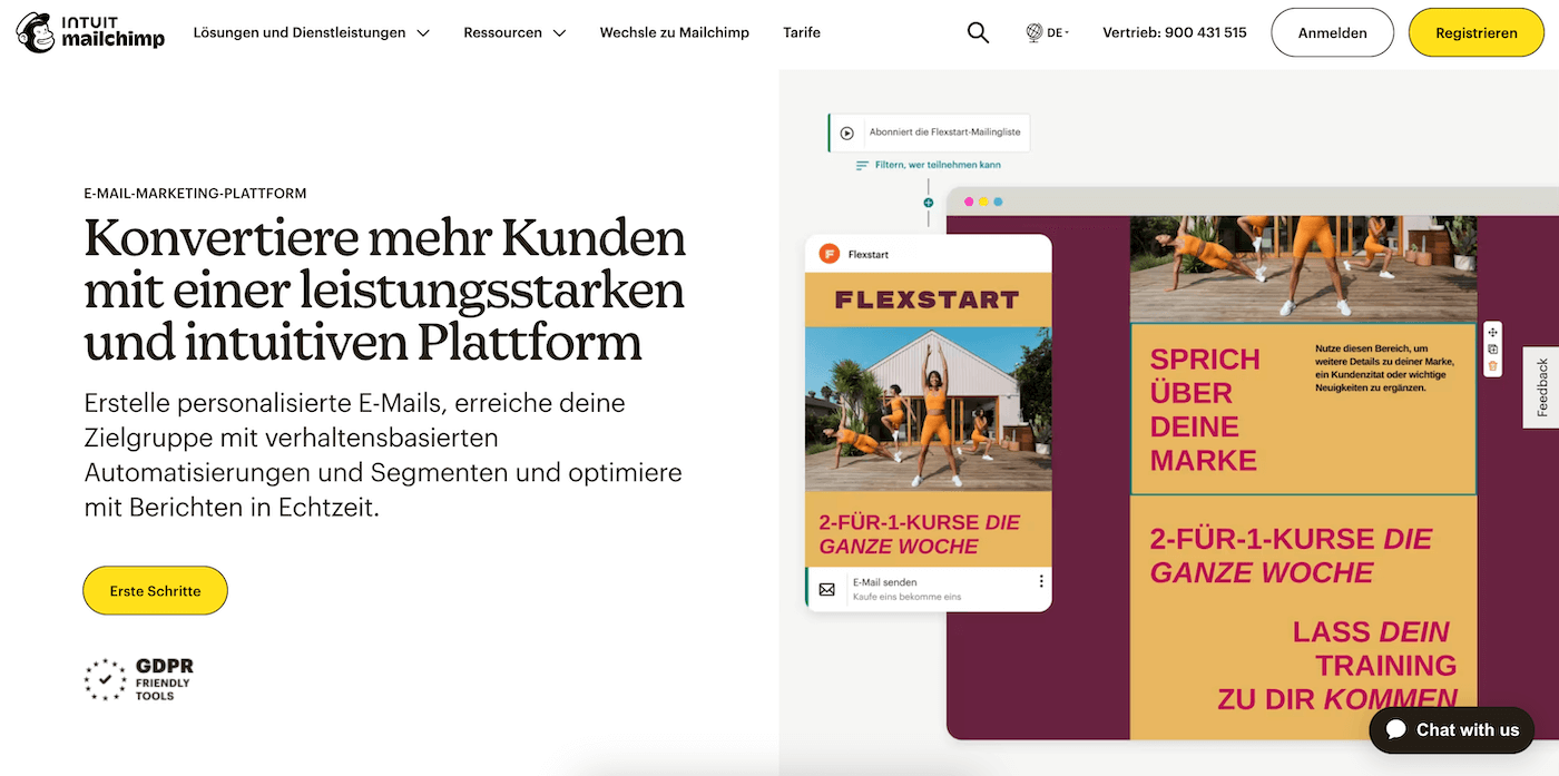 mailchimp homepage de