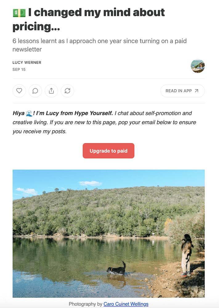 newsletter example hype yourself
