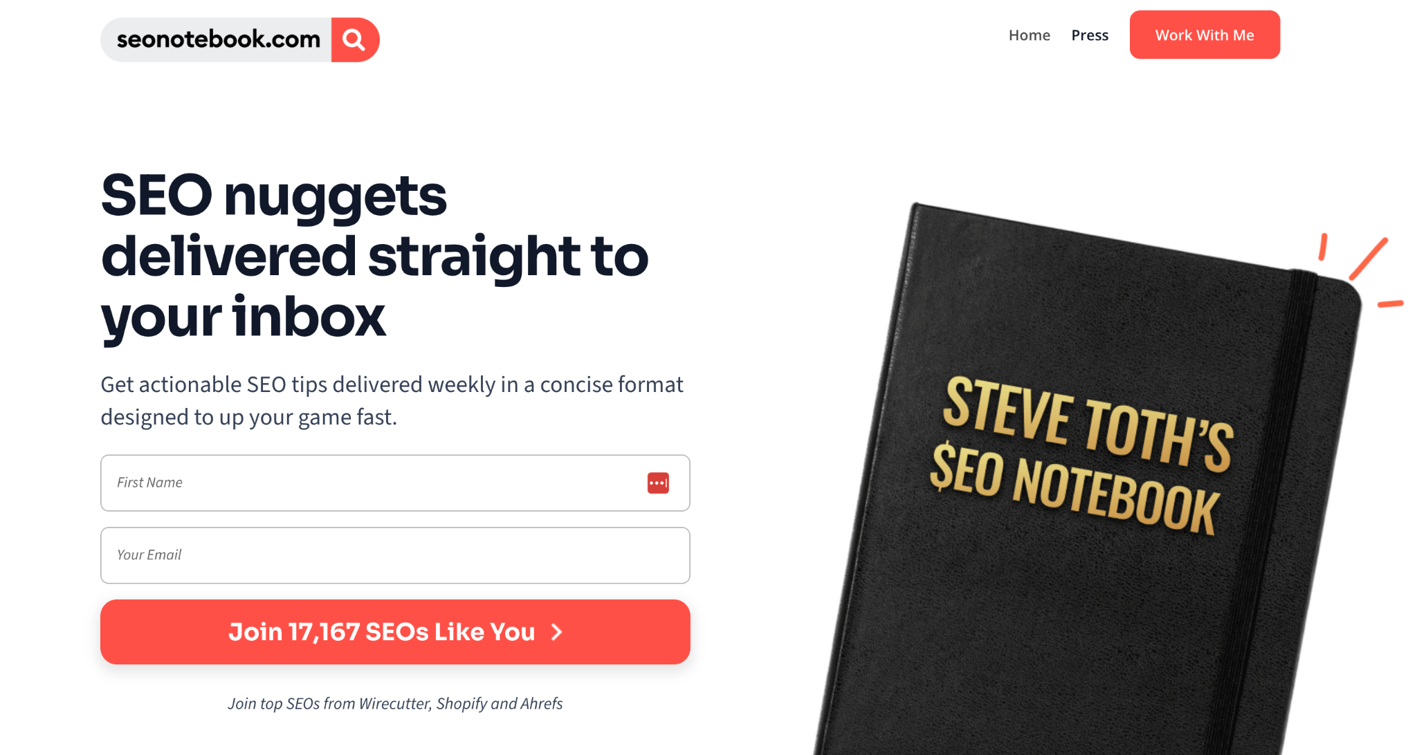 seo notebook newsletter