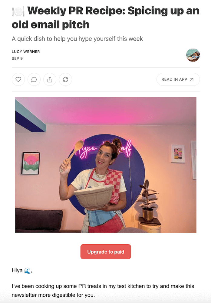 weekly newsletter hype yourself