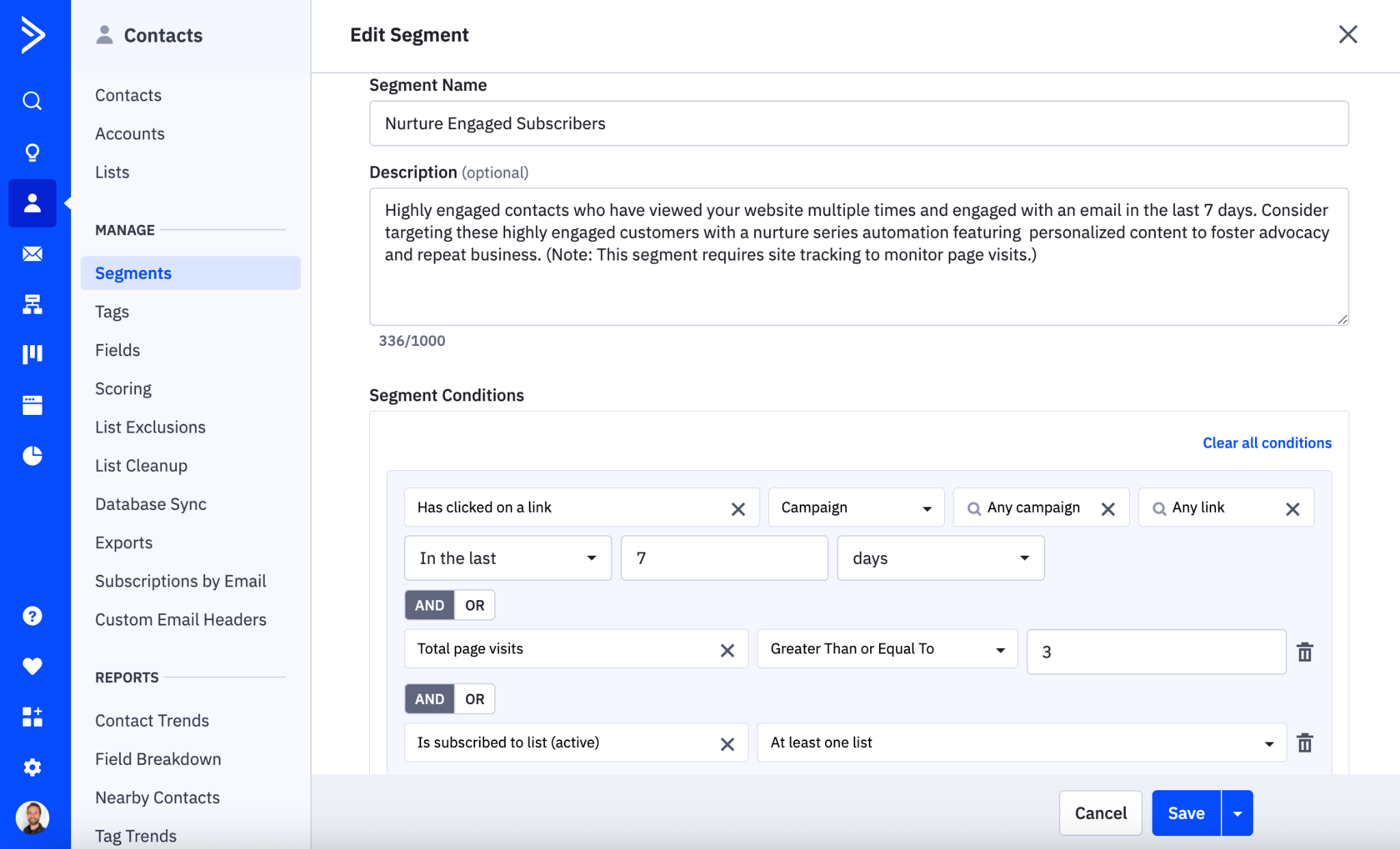 activecampaign segments