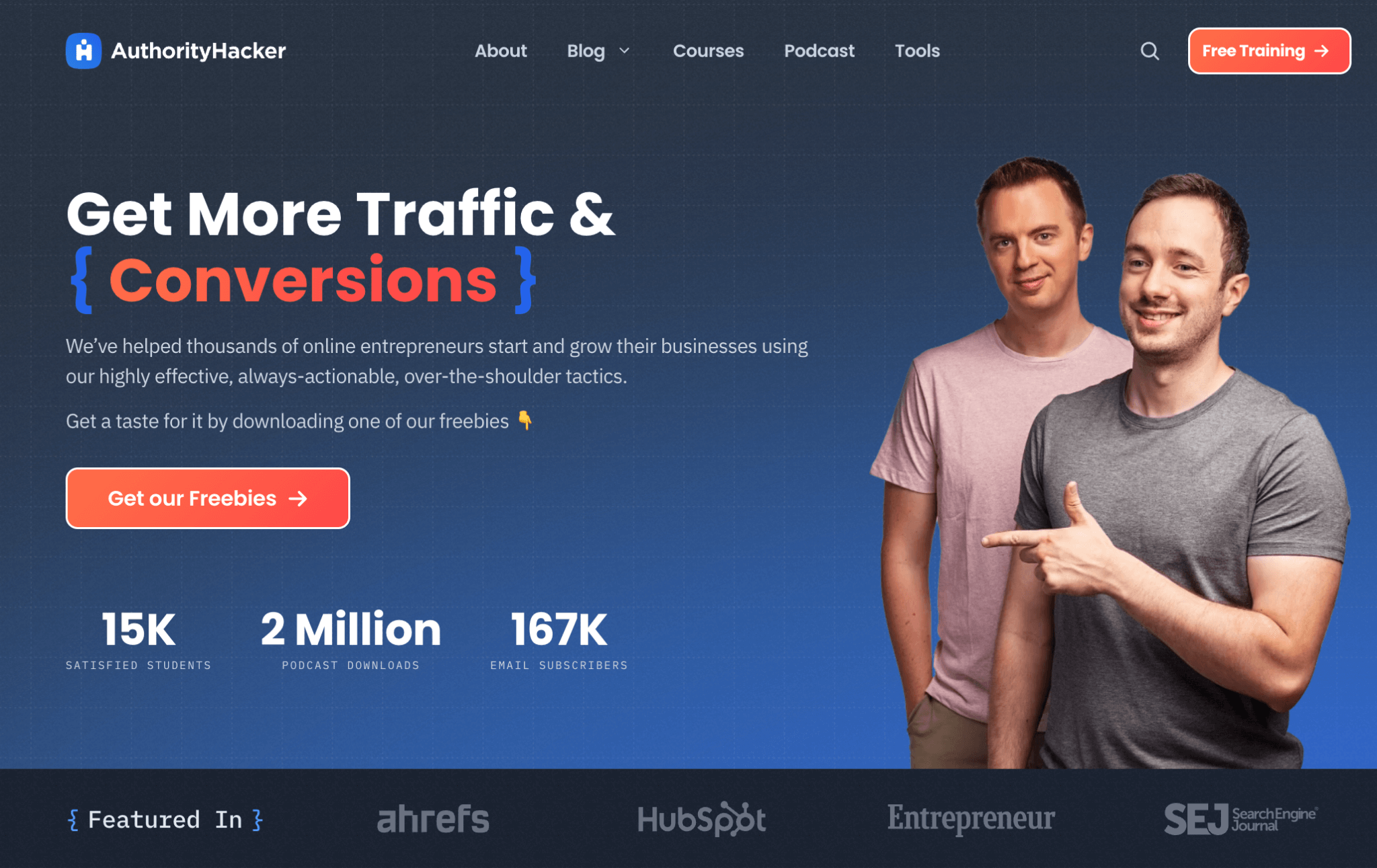 Authority Hacker homepage