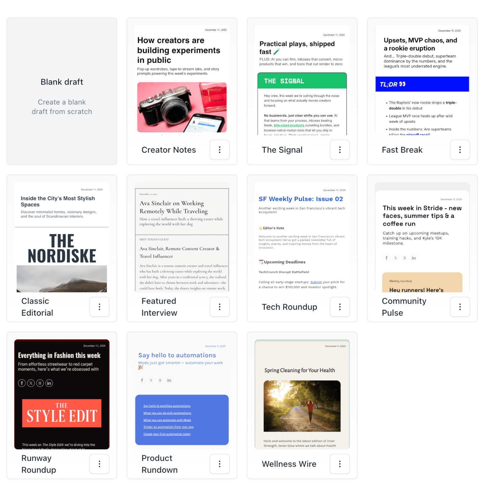 beehiiv newsletter templates