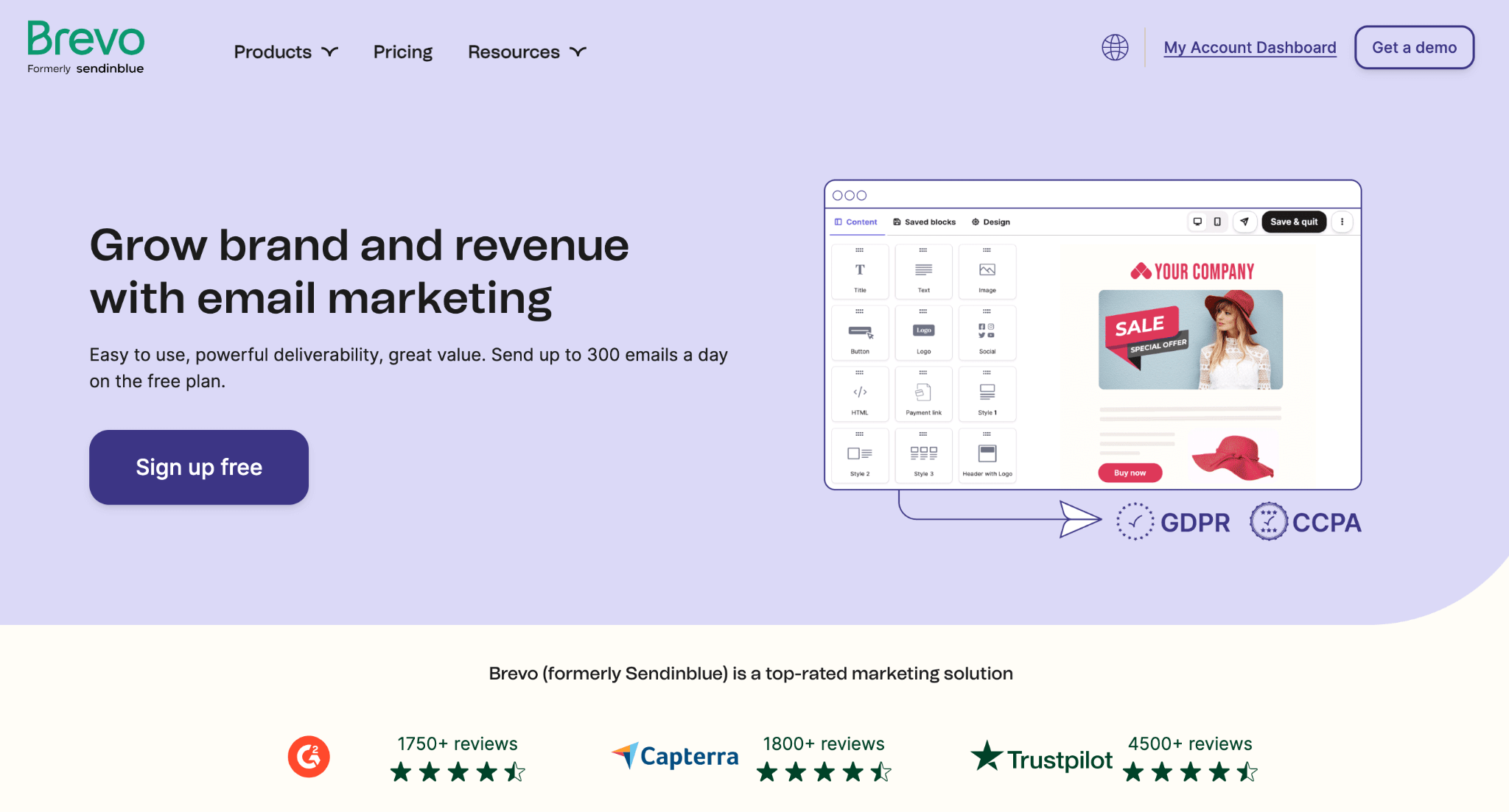 brevo homepage