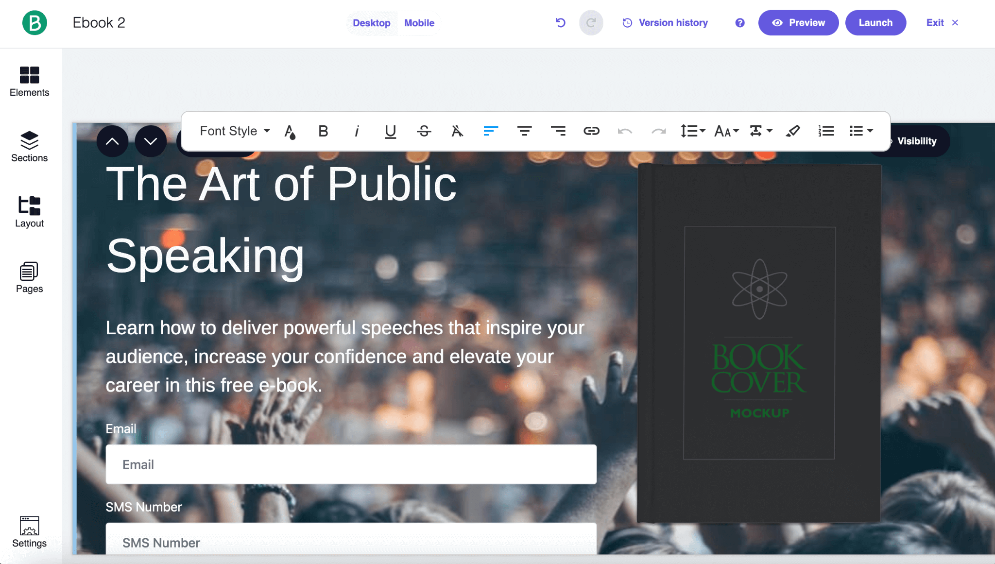 brevo landing page builder