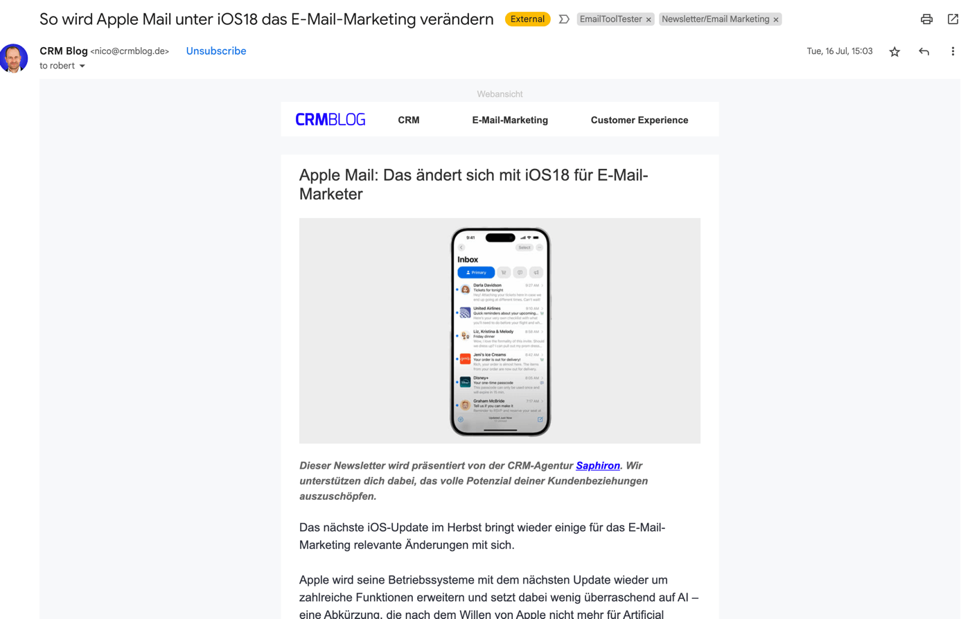 crm blog newsletter