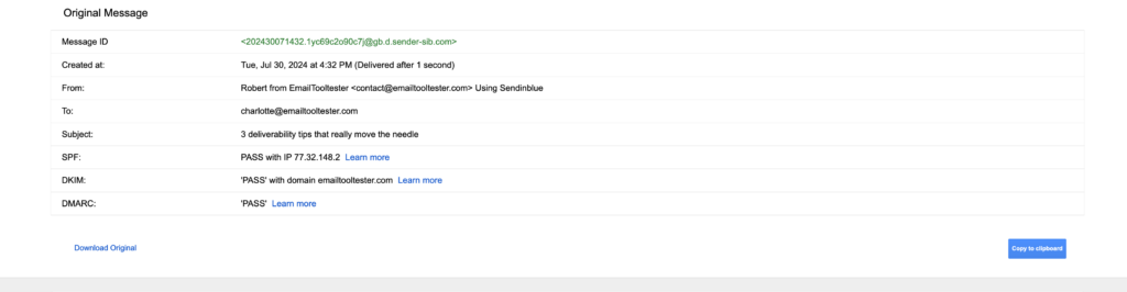 email authentication pass example
