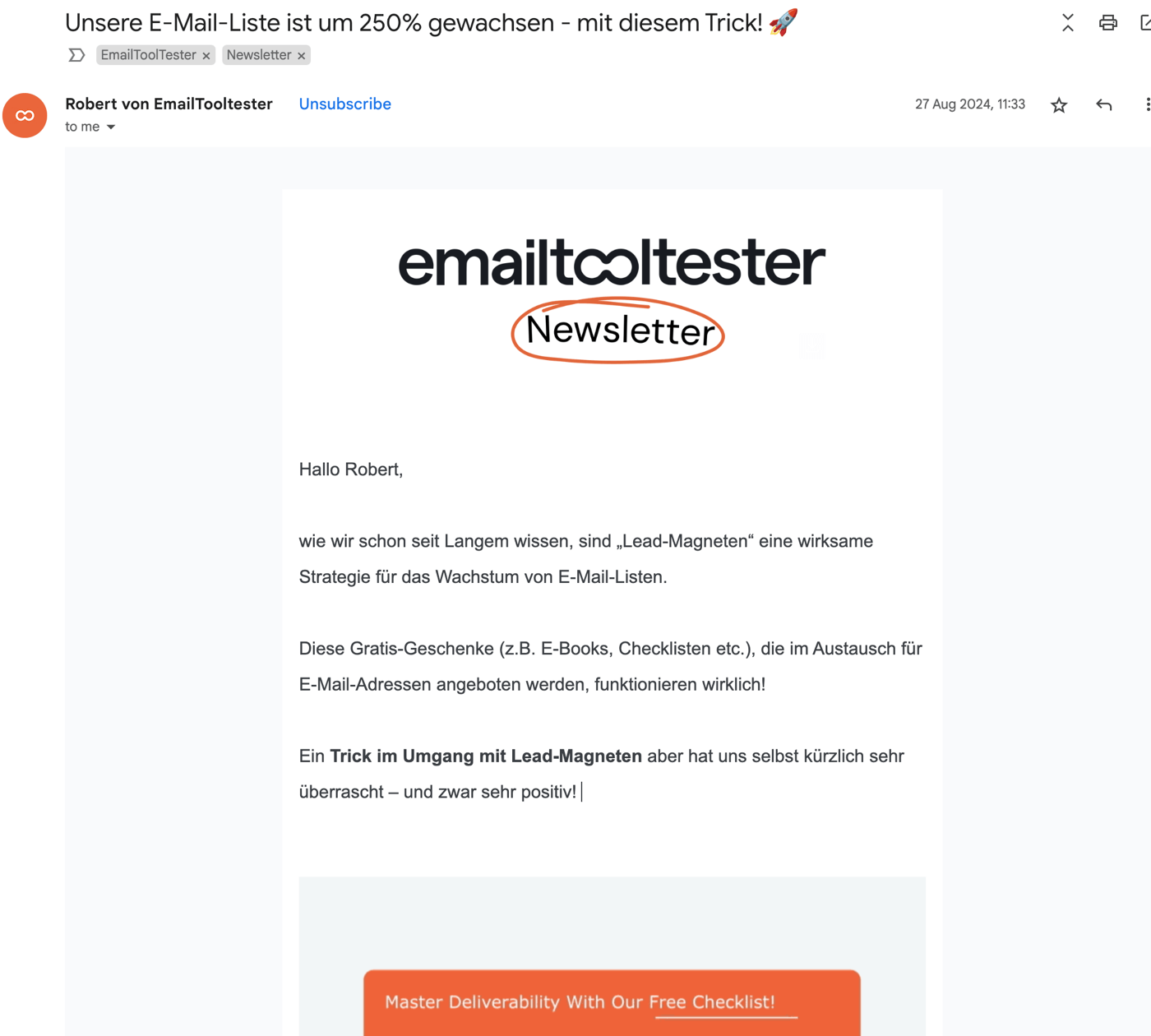 emailtooltester newsletter