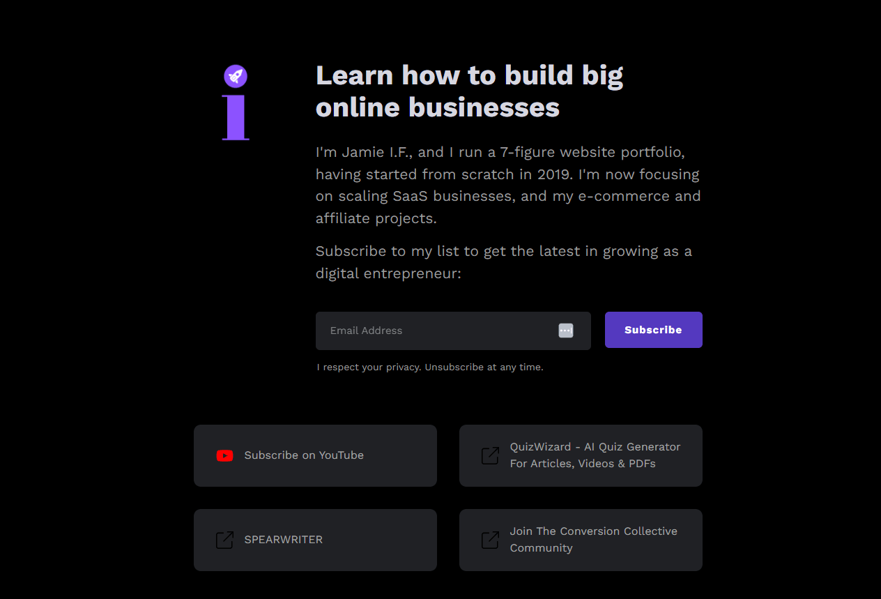 increasing newsletter signup page