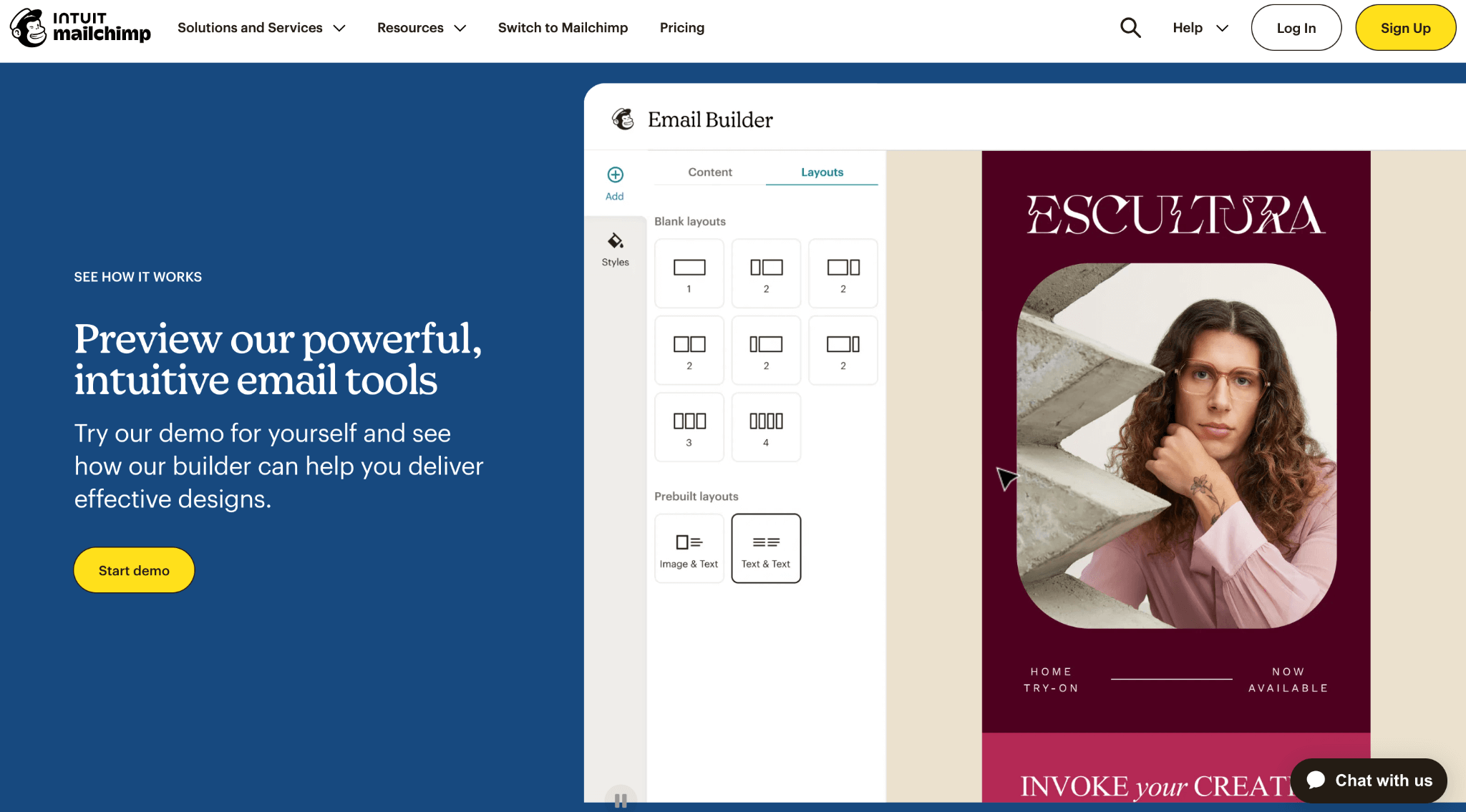 mailchimp homepage