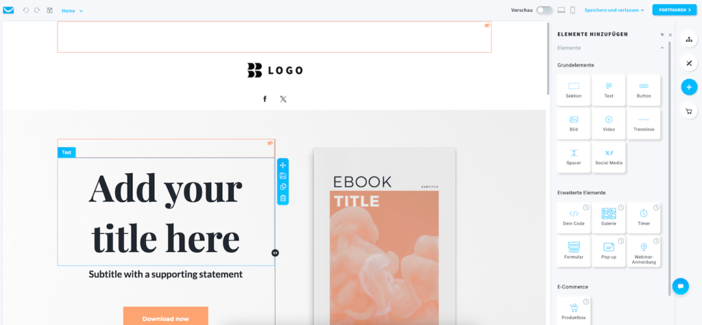 landingpage editor getresponse