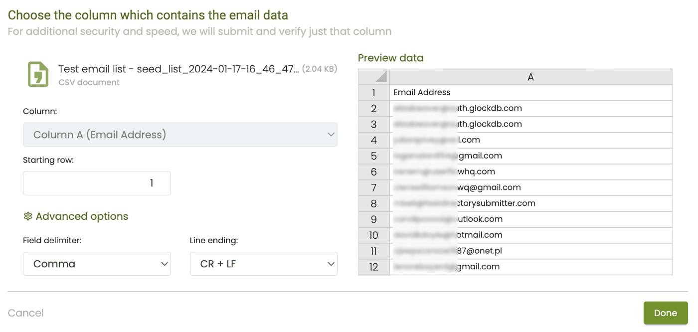 verifalia email list verification