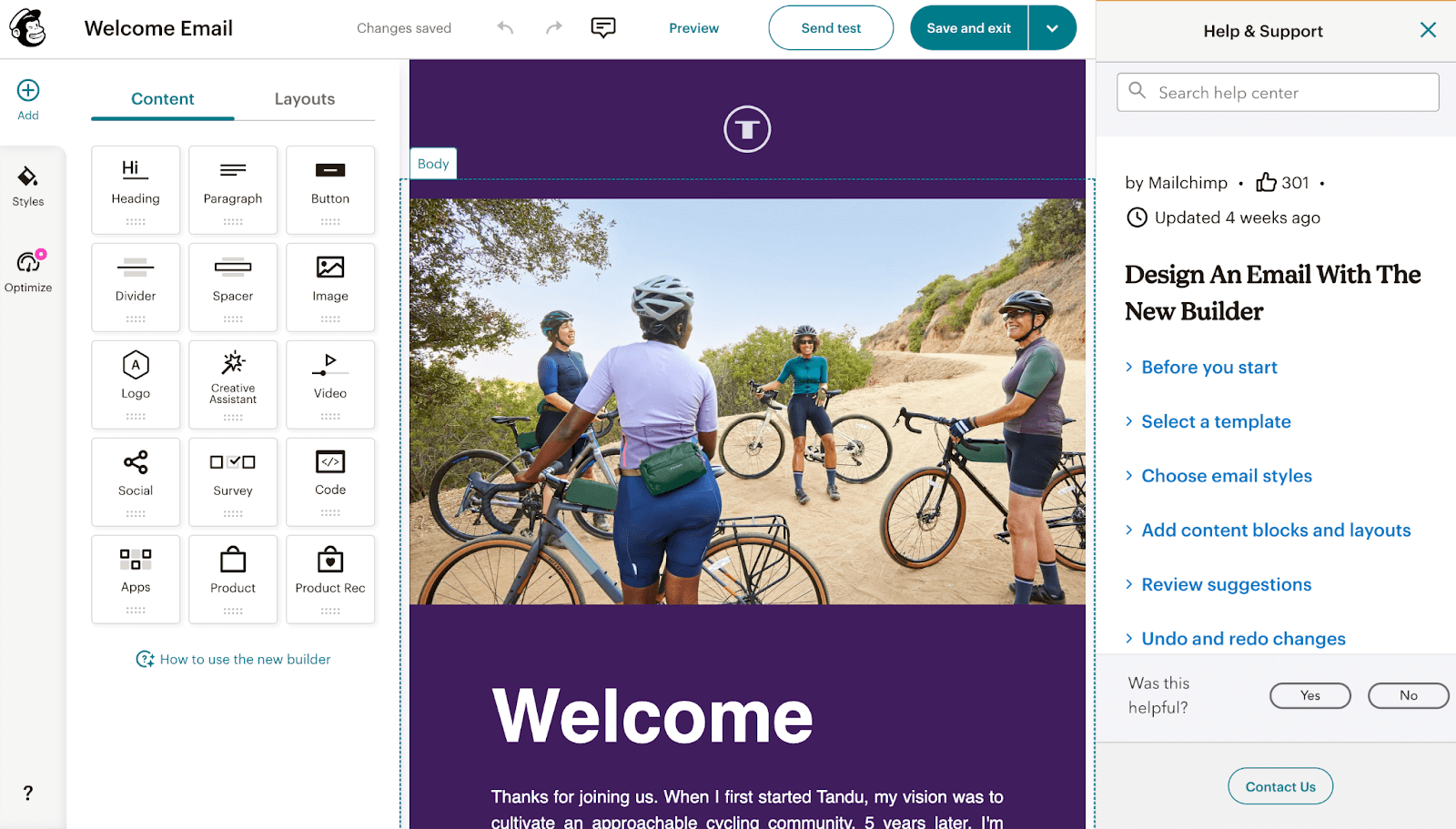 Mailchimp's new builder 