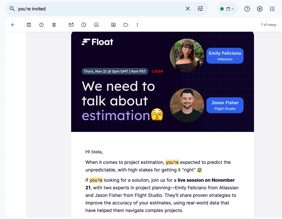 webinar email social proof